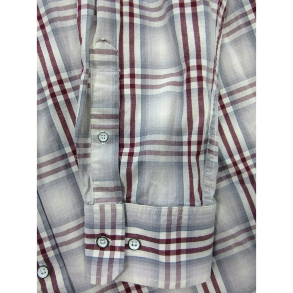 Banana Republic Men's XL Shirt Button Down Long Slv Plaid Red White Preppy